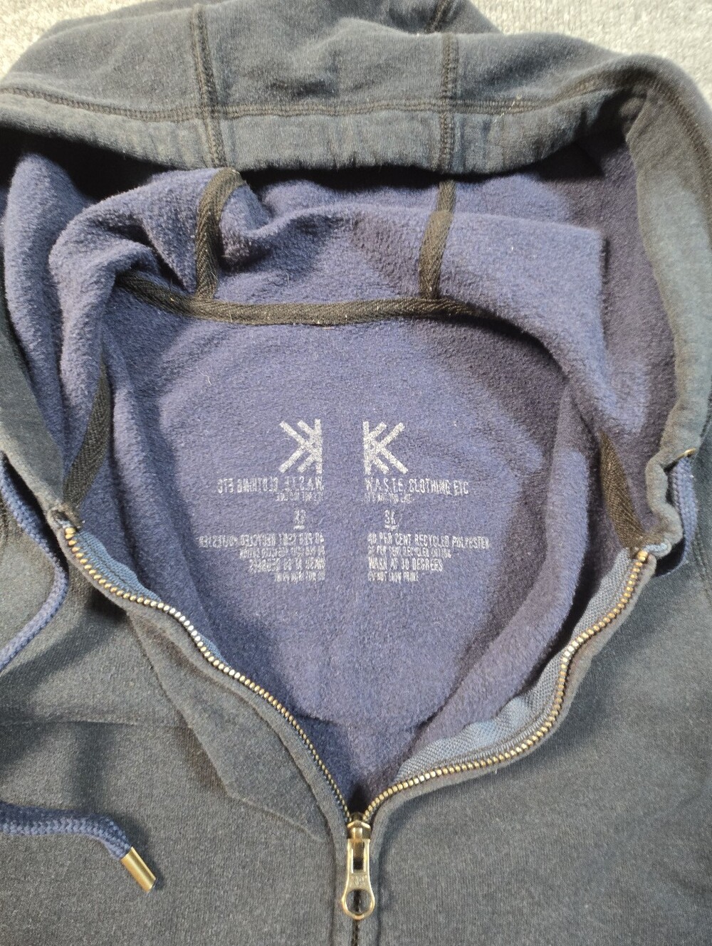 Official Radiohead W.A.S.T.E Apparel/ Waste Clothing Eco Zip-Up Hoodie XS - Picture 2 of 8